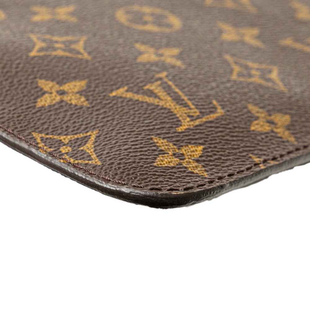 LOUIS VUITTON Authentic Brown Monogram Leather Neverfull MM Pouch - Picture 4 of 10